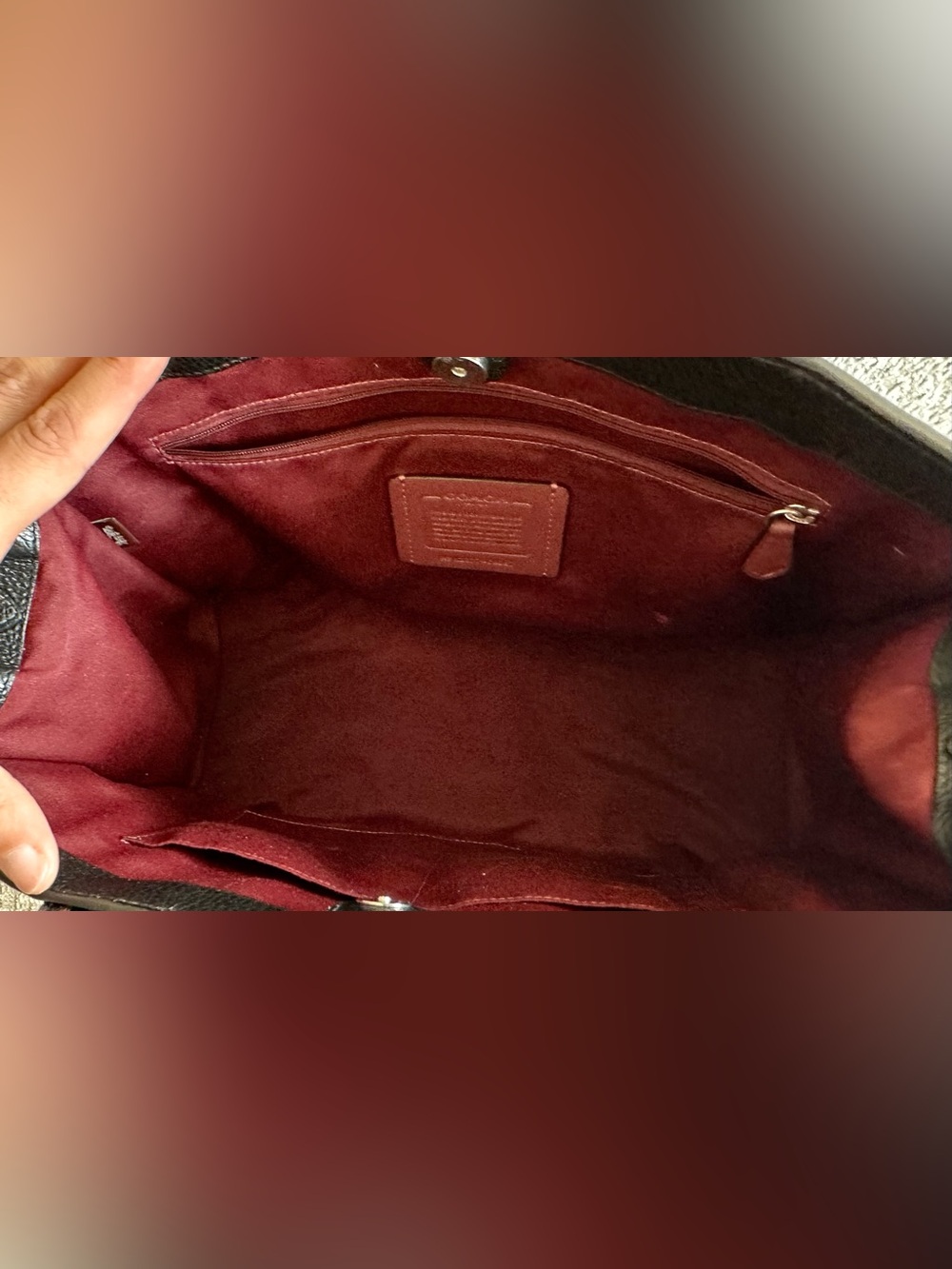 Coach Black Leather Smith Tote / Satchel - Picture 6 of 8